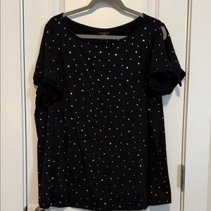 Lane Bryant Black Top with Gold Accents 18/20